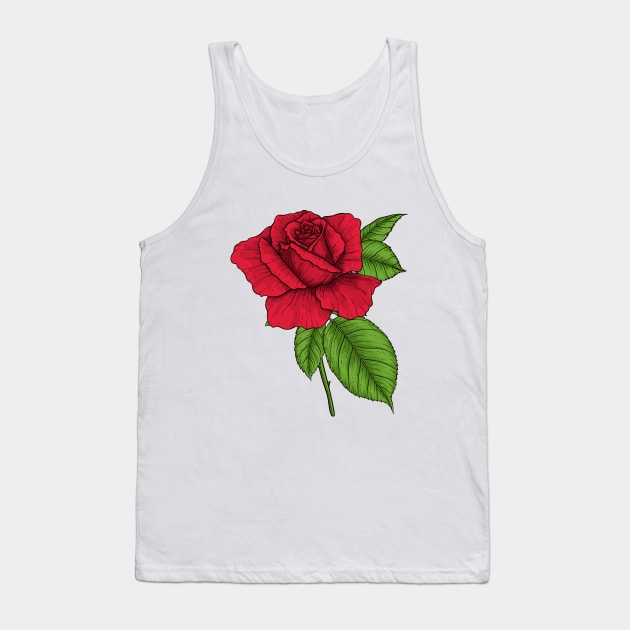 Red rose Tank Top by katerinamk